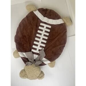 Bearington Baby Football Tummy Time Mat Plush Brown 30x22 Used